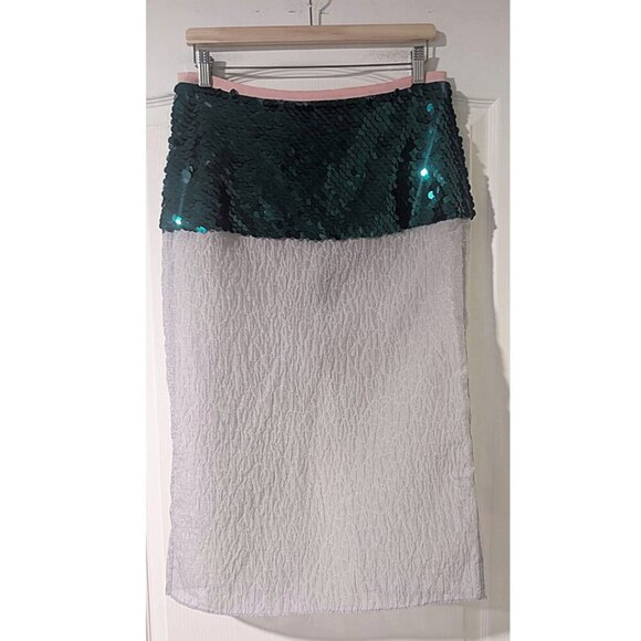 NEW Zara | Contrast Sequined Midi Skirt - Picture 4 of 15